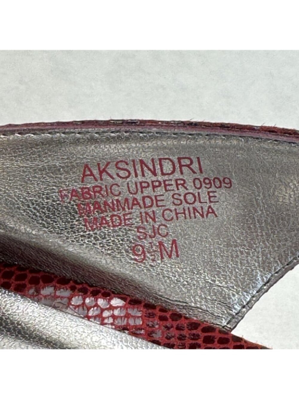 Anne Klein AK Sindri Slingback Heels Womens Size 9.5M Red Snakeskin Peep Toe - Picture 8 of 12